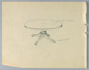 Tekening, Ontwerp voor een Ronde Tafel op Dierenpootvoeten