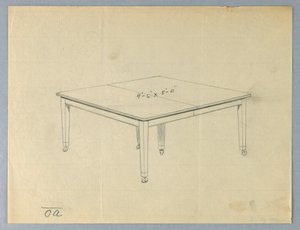 Tekening, Ontwerp voor een Zesbenige Rechthoekige Eettafel