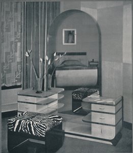 Kaptafel en kruk ontworpen voor de Frankl Galleres, Inc., 1933 door Unbekannt