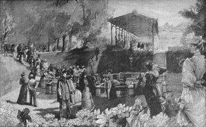 Het water drinken in Homburg, 1900