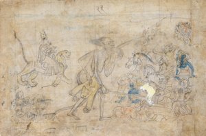 Durga en Kali Naderen de Verzamelde Legers van Chanda en Munda, ca. 1780 door Unbekannt