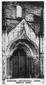 Durham kathedraal deur, noordzijde, ca. 1920s