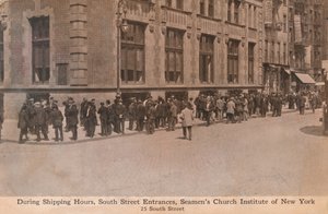 Tijdens verzenduren, South Street-ingangen, Seamens Church Institute of New York, ca. 1888 door Unbekannt