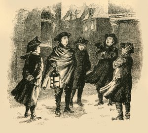 Tijdens de wintermaanden werden de leerlingen de straat op gestuurd om te zingen, 1907
