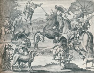 Nederlandse satire op valkerij, c1716, 1916 door Unbekannt