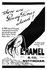 E. Hamel & Co. advertentie - Er komen drukke tijden aan!, 1919