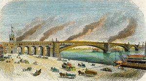 Eads Bridge, St. Louis, Missouri, VS, circa 1874 door Unbekannt