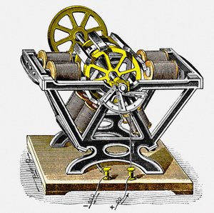 Vroege elektrische motor, ontworpen en gebouwd door de natuurkundige en ingenieur Moritz von Jacobi