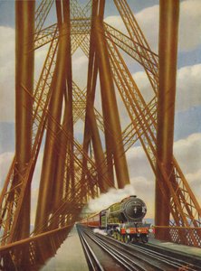 East Coast Express die de Forth Bridge oversteekt door Unbekannt