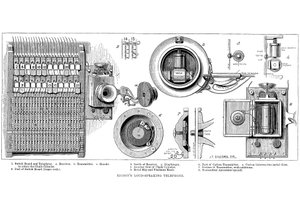 Edison koolstoftelefoon, 1879 door Unbekannt