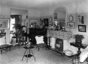 Edwardiaanse woonkamer, 1909 door Unbekannt