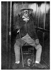 Beeltenis van Jeremy Bentham met zijn gebalsemde hoofd, University College, Londen, 1956 door Unbekannt