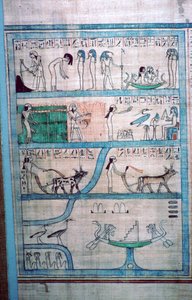 Egyptisch beeld van landbouw in de Elyseïsche Velden