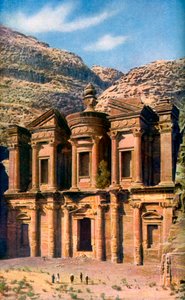 El Deir het Klooster, Petra, Jordanië, ca. 1924
