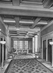 Liftlobby, eerste verdieping, het Fraternity Clubs-gebouw, New York City, 1924 door Unbekannt