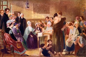 Elizabeth Fry 1780-1845 bezoekt Newgate Prison, 1926 door Unbekannt