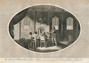 Elizabeth Woodville en Jane Shore beschuldigd door Richard, Hertog van Gloucester door Unbekannt