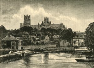 Ely Cathedral, vanaf de spoorbrug, 1898 door Unbekannt