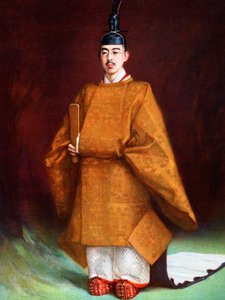 Keizer Hirohito in zijn kroningsgewaden, ca. 1924-1926