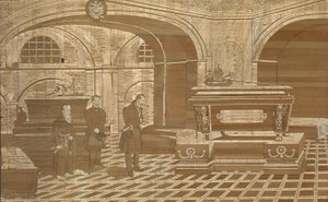 Keizer Nicolaas I bij de kist van keizer Frans I van Oostenrijk, ca. 1835