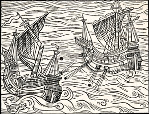 Engagement tussen twee koopvaardijschepen voor de kust van IJsland, 1555