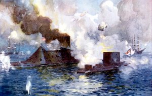 Gevecht tussen Confederaten en Unionisten, Amerikaanse Burgeroorlog, 1852 ca. 1890 door Unbekannt