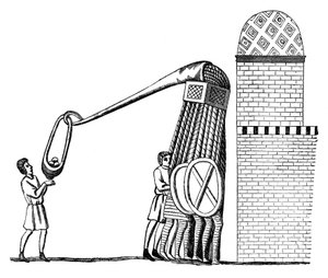 Machine voor het werpen van stenen, 1870