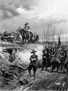 Engelse Burgeroorlogen: Oliver Cromwell 1599-1658 bij de Slag om Marston Moor, 2 juli 1644 door Unbekannt