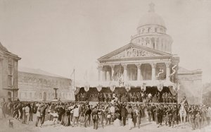 Inschrijving van vrijwilligers in de Nationale Garde, Place du Pantheon, Parijs, 1870-1871 door Unbekannt