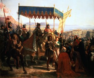 Intocht van Karel VIII in Napels, 12 mei 1495 door Unbekannt