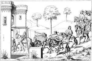Toegang van de Heer Hoofd naar de Plaats van het Toernooi, 15e eeuw 1849 door Unbekannt