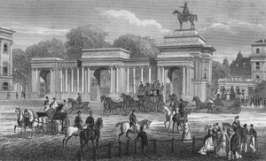 Ingang van Hyde Park, Londen, ca. 1850 1878 door Unbekannt