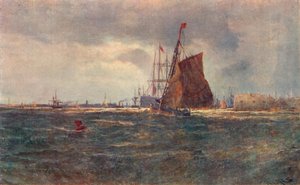 Ingang van de haven van Portsmouth, eind 19e eeuw, 1906 door Unbekannt