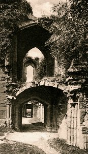 Ingang van de banketzaal, Kenilworth Castle, Warwickshire, begin 20e eeuw