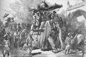 Intocht van de Prins van Wales in Baroda, India, op 9 november 1875 1908