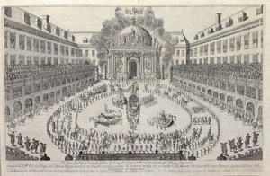 Ruiterballet in de binnenplaats van de Weense Hofburg, 1667