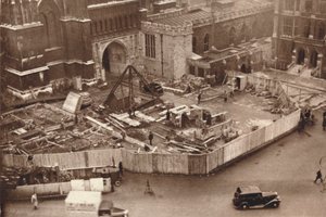 Het opzetten van de bijlage bij Westminster Abbey voorafgaand aan de kroning van Koning George VI, 1937 door Unbekannt