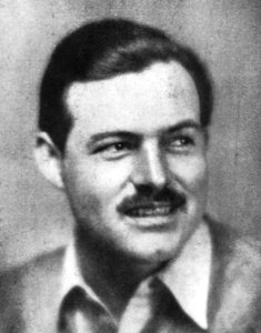 Ernest Hemingway 1899-1961, Amerikaanse romanschrijver, begin 20e eeuw