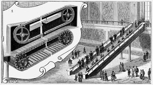 Roltrap bij het Pennsylvania Railroad Companys Cortland Street Station, New York, 1893 door Unbekannt