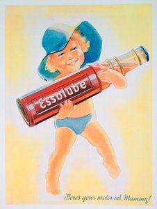 Essolube motorolie advertentie, 1935
