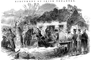 Uitgezette Ierse boerenfamilie, 1848