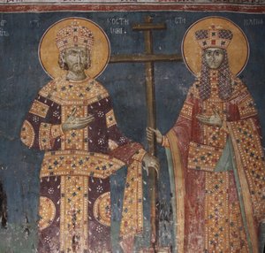 Verheffing van het Kruis. Heiligen Constantijn de Grote en Helena, 1321-1322