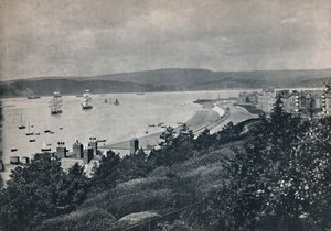 Exmouth - Uitzicht op het strand en de overkant, 1895