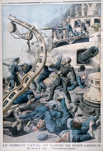 Explosie aan boord van het Russische slagschip Tsesarevich, Slag bij de Gele Zee, 10 augustus 1904 door Unbekannt