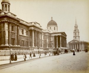 Exterieur van de National Gallery, Londen, 1887 door Unbekannt