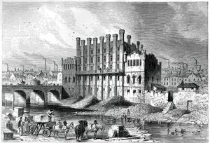 Buitenaanzicht van de Kasteelmaalderij in Sheffield, 1886 door Unbekannt