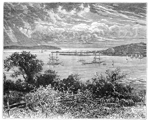 Haven van Falmouth, Cornwall, Engeland, 1900