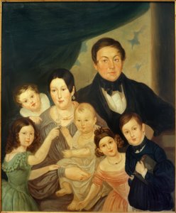 Familieportret Johann von Liebieg door Unbekannt