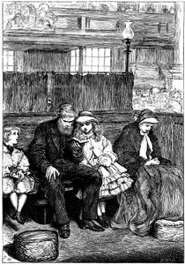 Familie bij zondagse kerkdienst in hun Box Pew, Londen, 1862