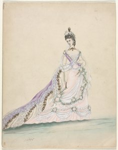 Mode Studie ontworpen voor Worth, 1870